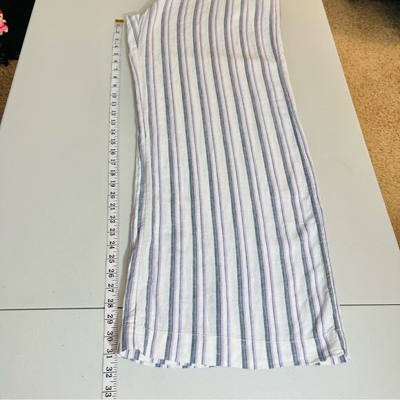 Nordstroms Caslon Linen Blend High Rise Striped Wide Leg Pants NEW Large - Picture 9 of 10